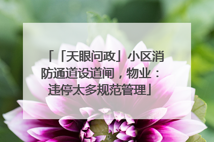 「天眼问政」小区消防通道设道闸，物业：违停太多规范管理