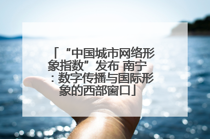 “中国城市网络形象指数”发布 南宁：数字传播与国际形象的西部窗口