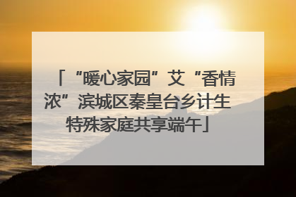 “暖心家园”艾“香情浓”滨城区秦皇台乡计生特殊家庭共享端午