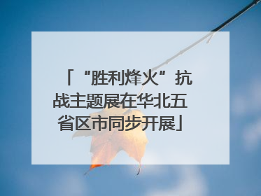 “胜利烽火”抗战主题展在华北五省区市同步开展