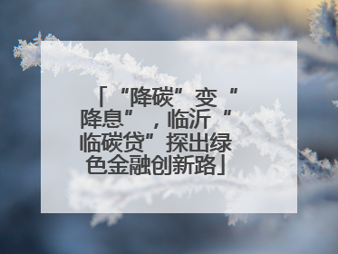 “降碳”变“降息”，临沂“临碳贷”探出绿色金融创新路