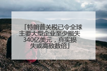 特朗普关税已令全球主要大型企业至少损失340亿美元，真实损失或高致数倍