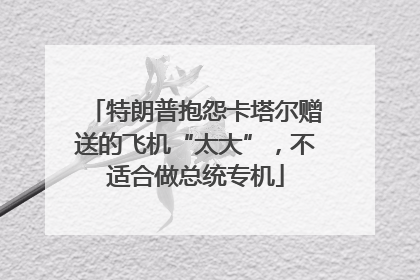 特朗普抱怨卡塔尔赠送的飞机“太大”，不适合做总统专机