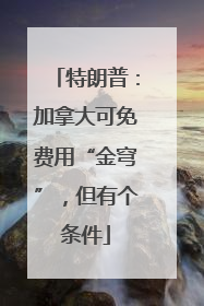特朗普：加拿大可免费用“金穹”，但有个条件