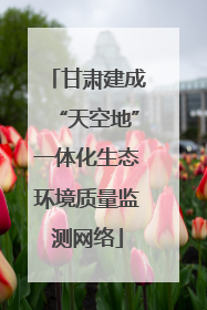 甘肃建成“天空地”一体化生态环境质量监测网络