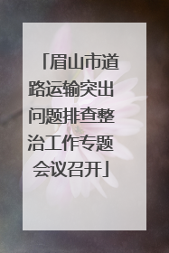 眉山市道路运输突出问题排查整治工作专题会议召开