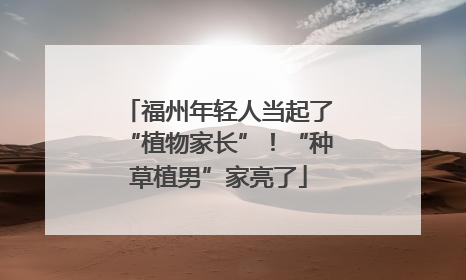 福州年轻人当起了“植物家长”！“种草植男”家亮了