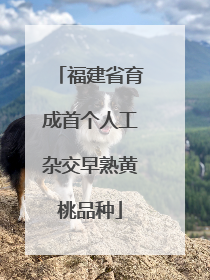 福建省育成首个人工杂交早熟黄桃品种