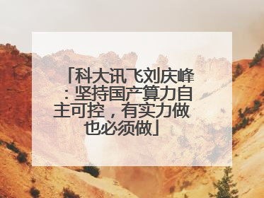 科大讯飞刘庆峰：坚持国产算力自主可控，有实力做也必须做