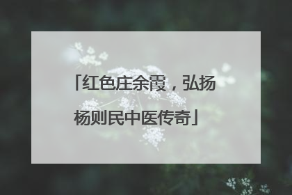红色庄余霞，弘扬杨则民中医传奇