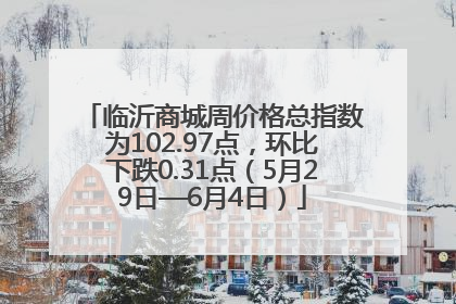 临沂商城周价格总指数为102.97点，环比下跌0.31点（5月29日—6月4日）