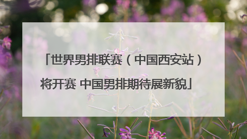 世界男排联赛（中国西安站）将开赛 中国男排期待展新貌