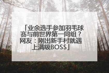 业余选手参加羽毛球赛与前世界第一同组？网友：刚出新手村就遇上满级BOSS