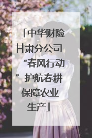 中华财险甘肃分公司“春风行动”护航春耕 保障农业生产