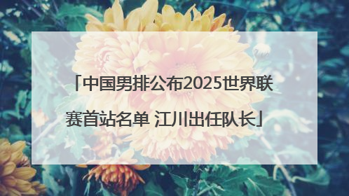 中国男排公布2025世界联赛首站名单 江川出任队长