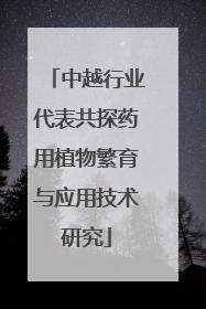 中越行业代表共探药用植物繁育与应用技术研究