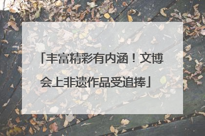 丰富精彩有内涵！文博会上非遗作品受追捧