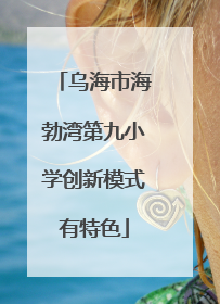 乌海市海勃湾第九小学创新模式有特色