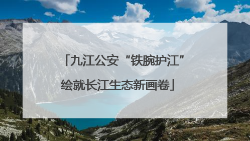 九江公安“铁腕护江”绘就长江生态新画卷