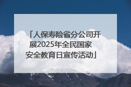 人保寿险省分公司开展2025年全民国家安全教育日宣传活动