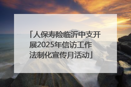 人保寿险临沂中支开展2025年信访工作法制化宣传月活动