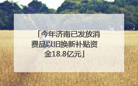 今年济南已发放消费品以旧换新补贴资金18.8亿元