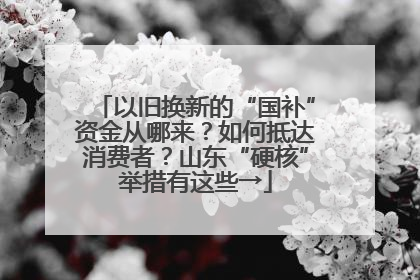 以旧换新的“国补”资金从哪来？如何抵达消费者？山东“硬核”举措有这些→