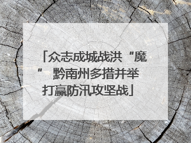 众志成城战洪“魔” 黔南州多措并举打赢防汛攻坚战