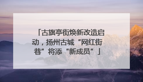 古旗亭街焕新改造启动，扬州古城“网红街巷”将添“新成员”