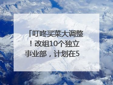 叮咚买菜大调整！改组10个独立事业部，计划在5月完成App端全面改版