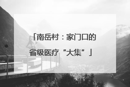 南岳村：家门口的省级医疗“大集”