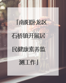 南阳卧龙区石桥镇开展居民健康素养监测工作
