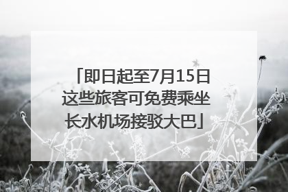 即日起至7月15日 这些旅客可免费乘坐长水机场接驳大巴