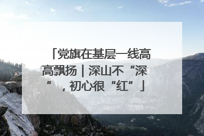 党旗在基层一线高高飘扬｜深山不“深”，初心很“红”