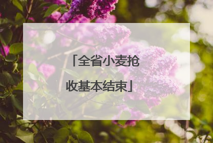 全省小麦抢收基本结束