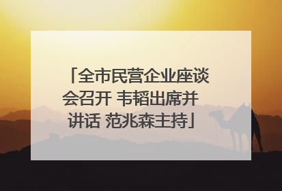 全市民营企业座谈会召开 韦韬出席并讲话 范兆森主持