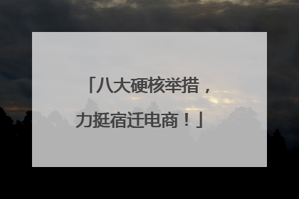 八大硬核举措，力挺宿迁电商！