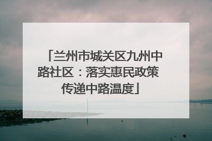 兰州市城关区九州中路社区：落实惠民政策 传递中路温度
