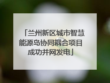 兰州新区城市智慧能源岛协同耦合项目成功并网发电