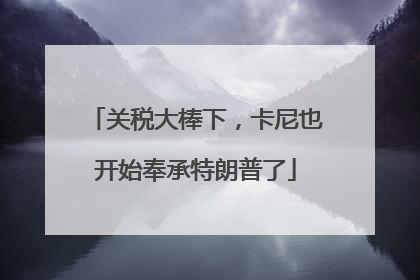 关税大棒下，卡尼也开始奉承特朗普了