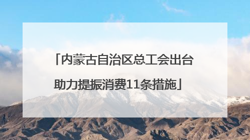 内蒙古自治区总工会出台助力提振消费11条措施