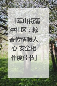 军山街蒲潭社区：粽香传情暖人心 安全相伴度佳节