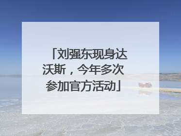 刘强东现身达沃斯，今年多次参加官方活动