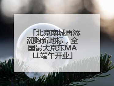 北京南城再添潮购新地标，全国最大京东MALL端午开业