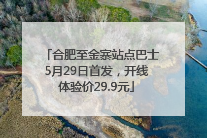 合肥至金寨站点巴士5月29日首发，开线体验价29.9元
