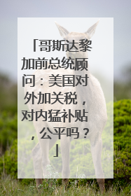 哥斯达黎加前总统顾问：美国对外加关税，对内猛补贴，公平吗？