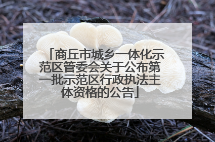 商丘市城乡一体化示范区管委会关于公布第一批示范区行政执法主体资格的公告