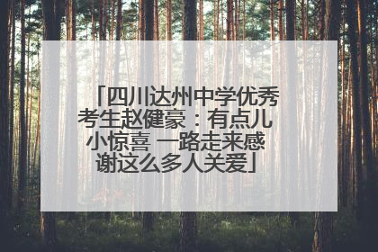 四川达州中学优秀考生赵健豪：有点儿小惊喜 一路走来感谢这么多人关爱