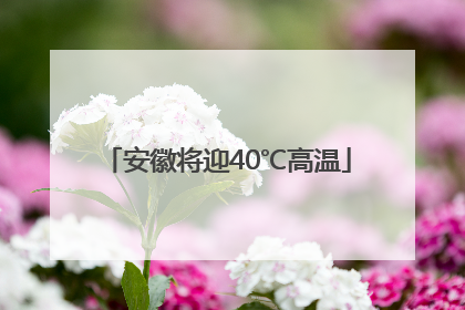 安徽将迎40℃高温