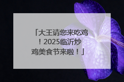 大王请您来吃鸡！2025临沂炒鸡美食节来啦！
